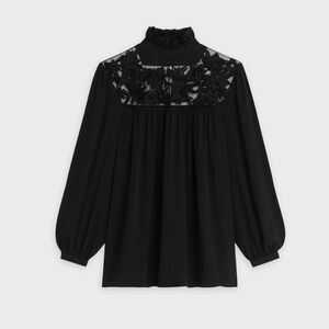 Celine embroidered high collar top size 36